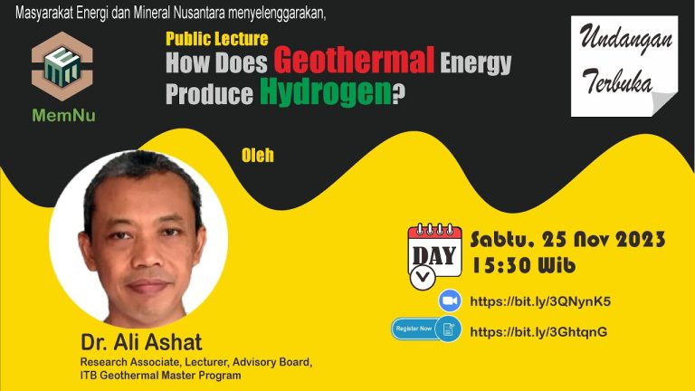 Bagaimana Energi Panas Bumi Menghasilkan Hidrogen? oleh Dr. Ali Ashat